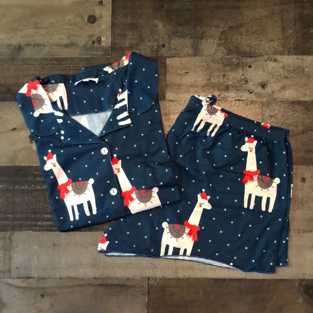 Breakfast For Dinner Llama Pajama Set